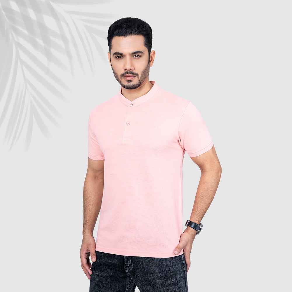 Classic Band Collar Polo by RICHMAN