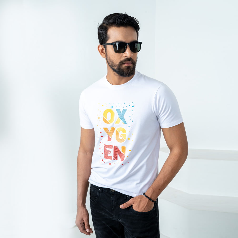 Classic White Text Printed by OXYGEN