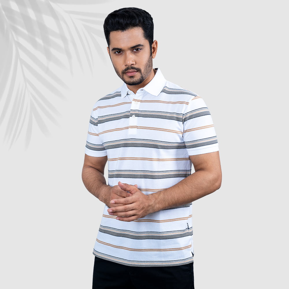 Classic Stripe Polo Shirt by RICHMAN