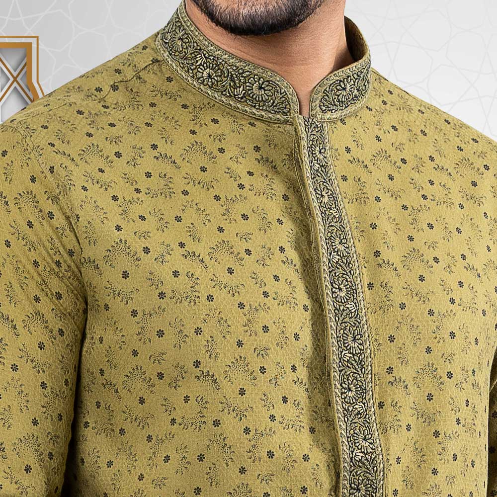 Classic Olive Color Regular Fit Panjabi by LUBNAN
