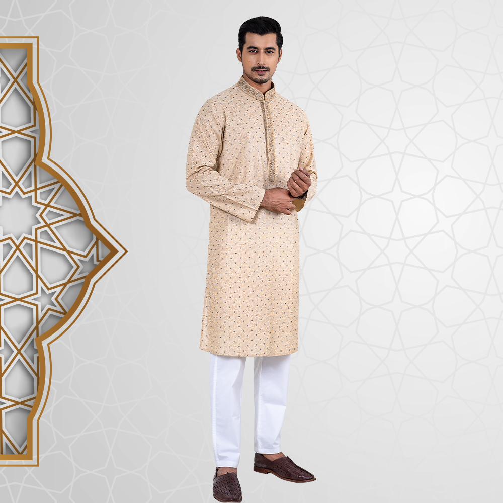 Classic Brown Color Regular Fit Panjabi by LUBNAN