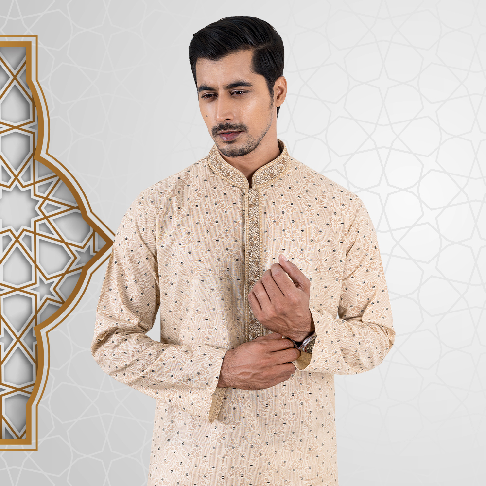 Classic Brown Color Regular Fit Panjabi by LUBNAN