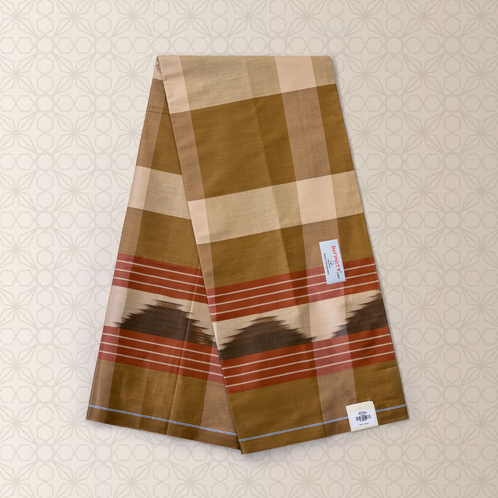 Premium Brown Striped Cotton Lungi