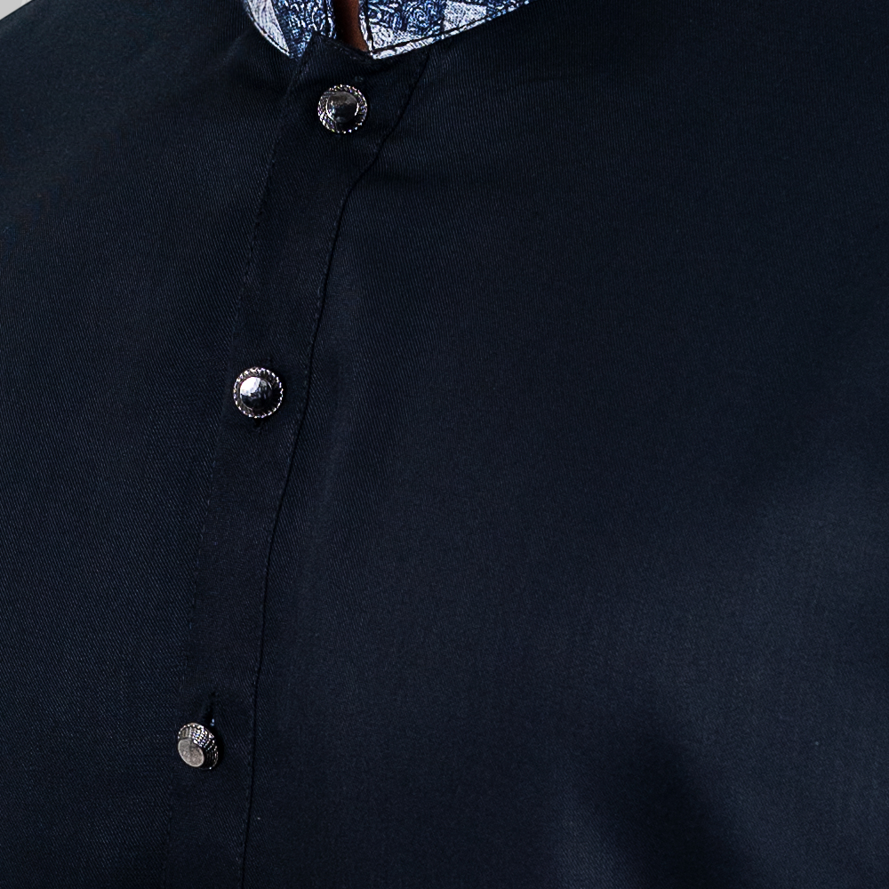 Contrasted Black Color Regular Fit Panjabi by LUBNAN