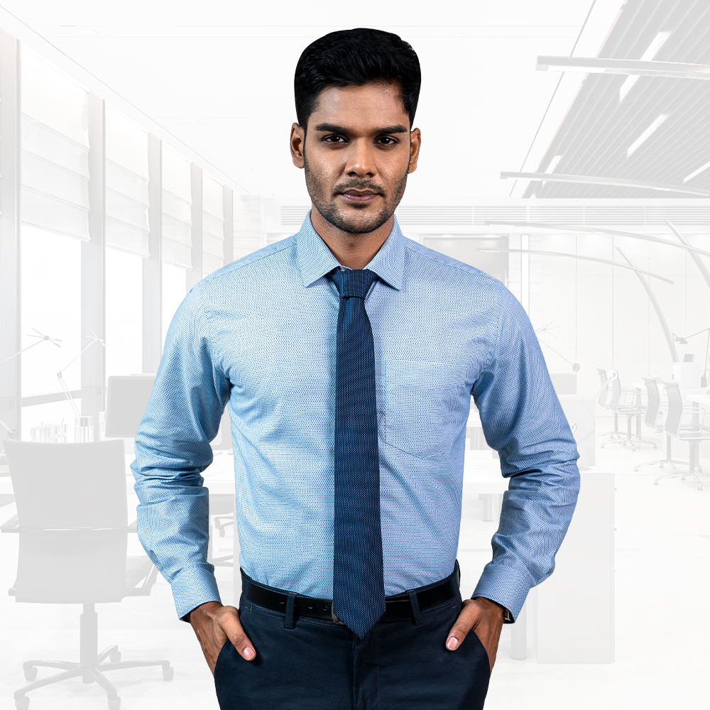 INFINITY Sky Color Regular-Fit Full Sleeve Formal Shirt