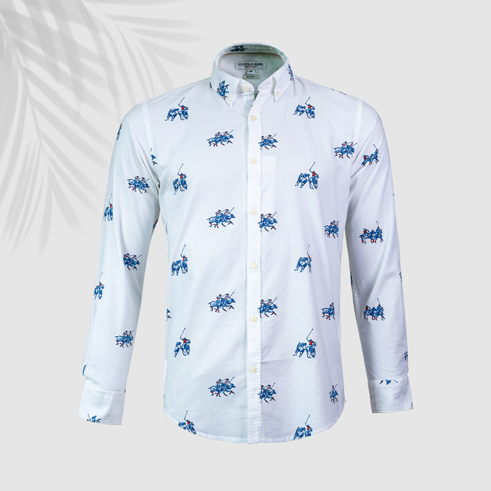 Slim Fit Full Sleeve White Shirt For Men