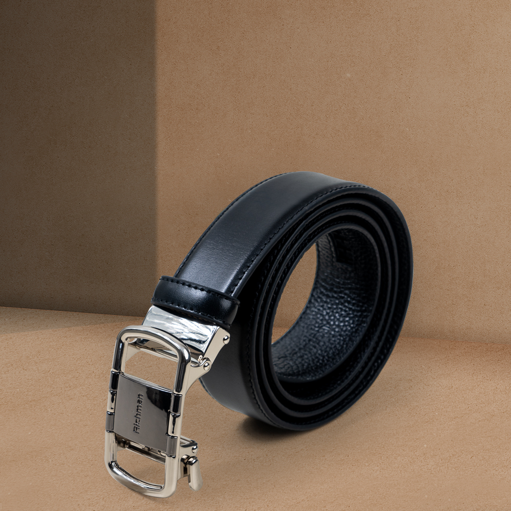 Premium Black Leather Belt by RICHMAN