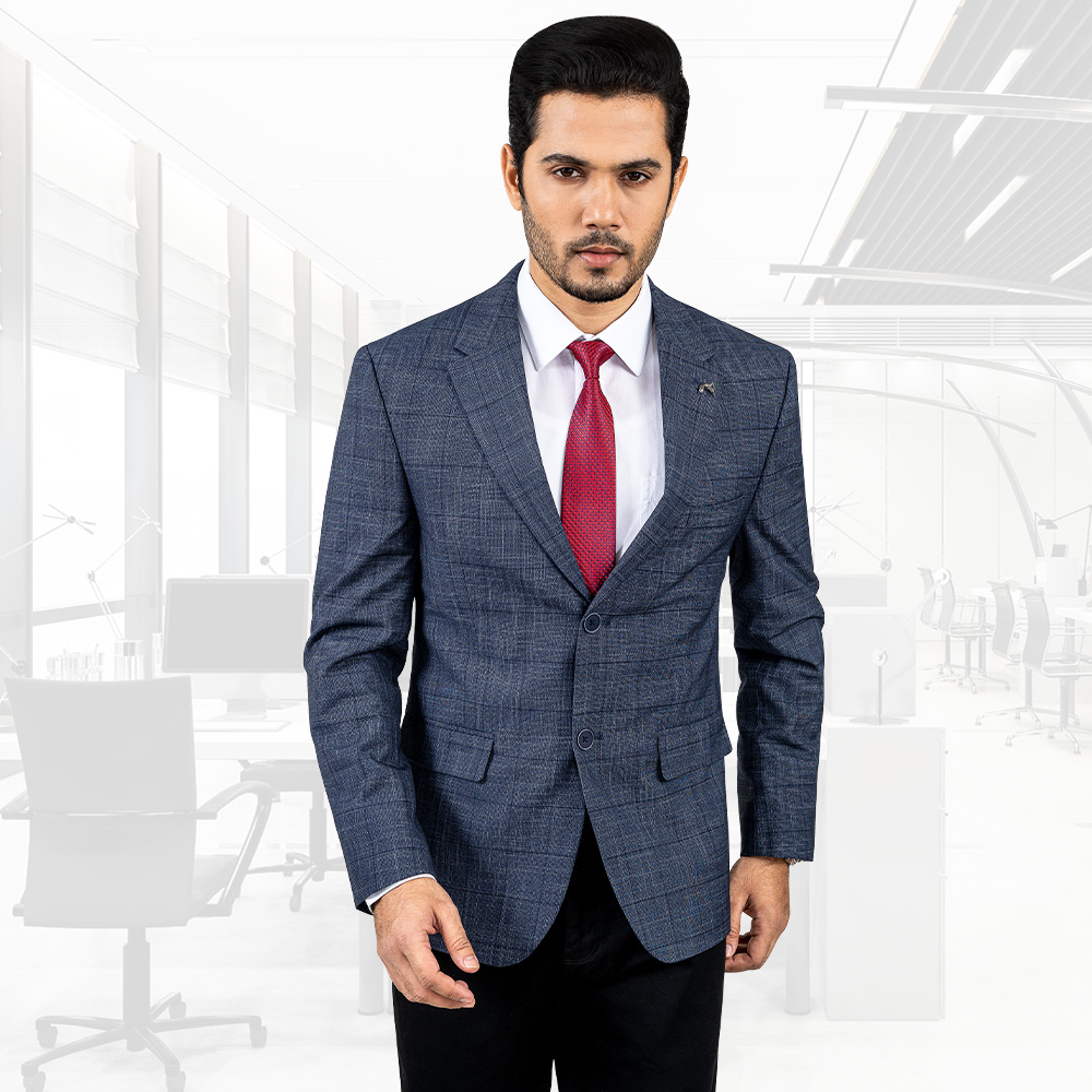 Men's Navy Blue Color Slim-fit Blazer by Richman