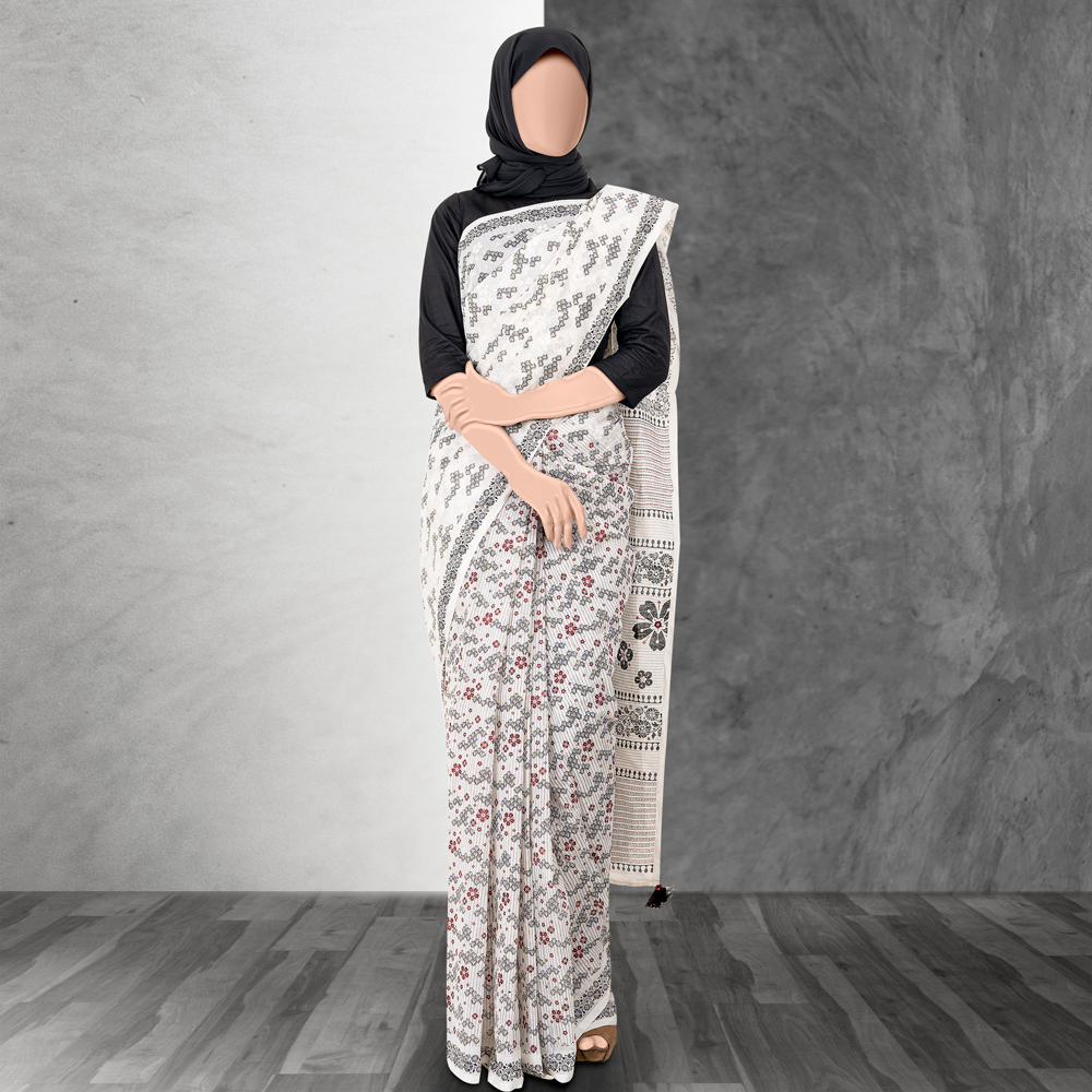 Women’s Contarsted Cotton Saree by Muslin