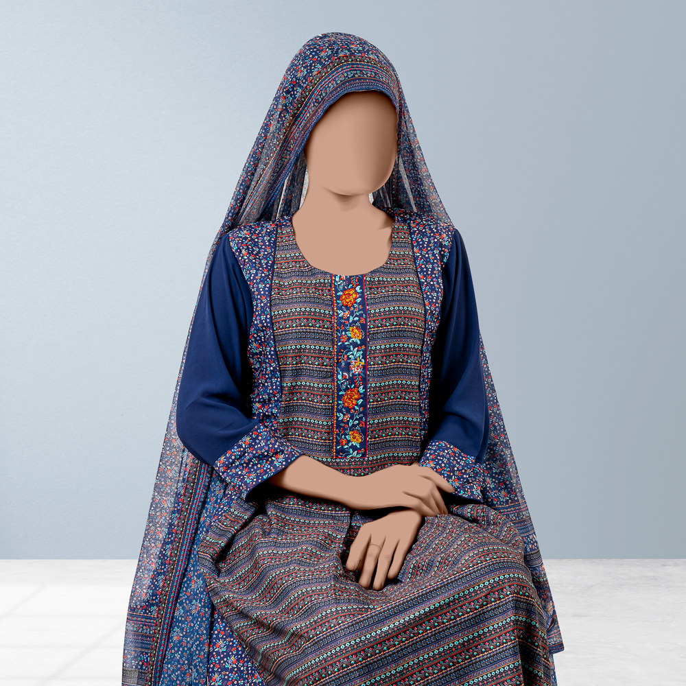 Premium Blue Salwar Kameez by Muslin