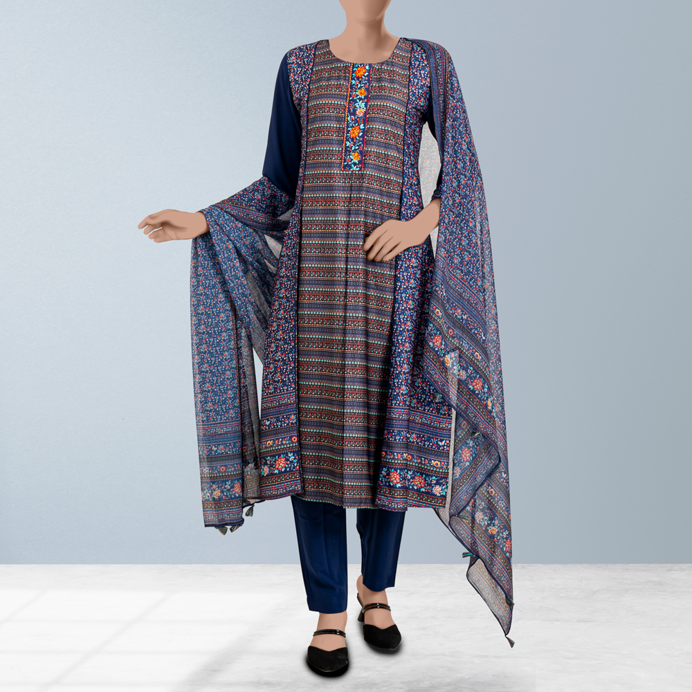 Premium Blue Salwar Kameez by Muslin