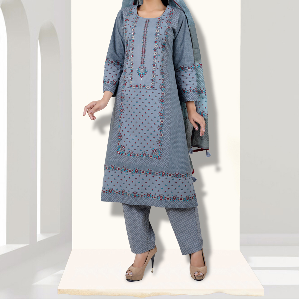 Premium Grey Colour Kameez by MUSLIN