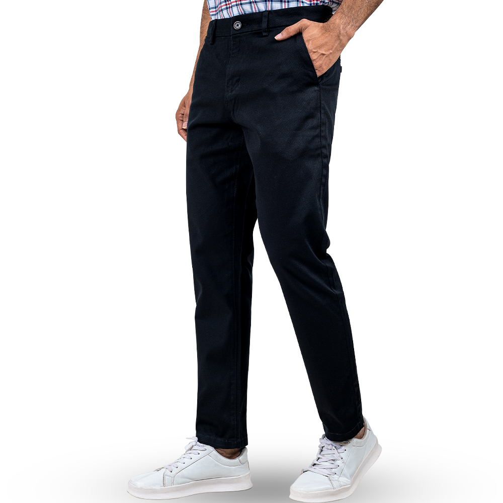 Men's Smart Shape Black Color Premium Gabardine Pant