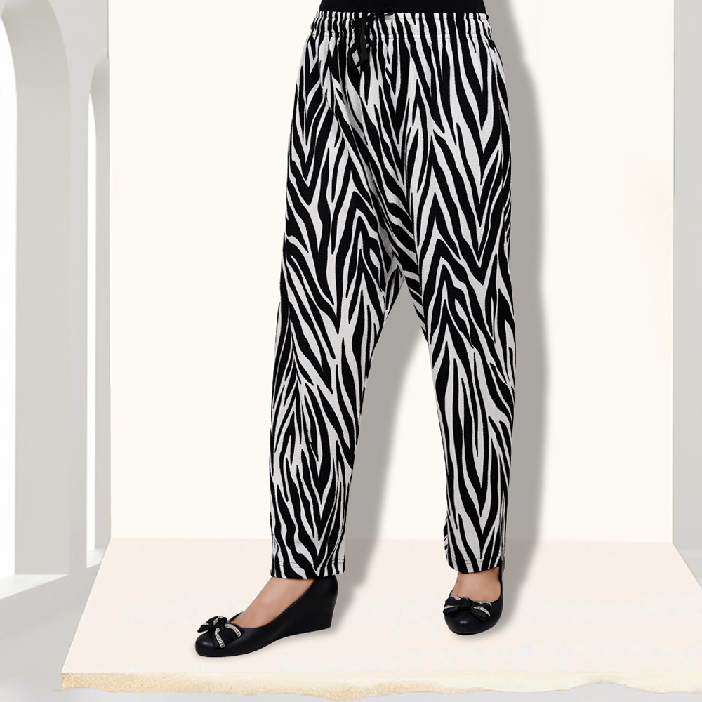 Muslin Black Printed Women's Pant