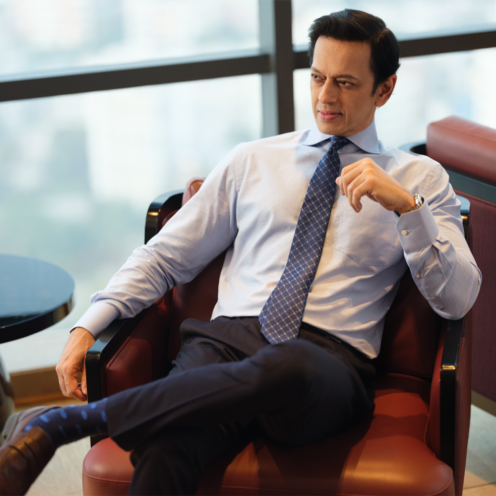 Men's Sky Color Full Sleeve Cotton Regular Fit Formal Shirt