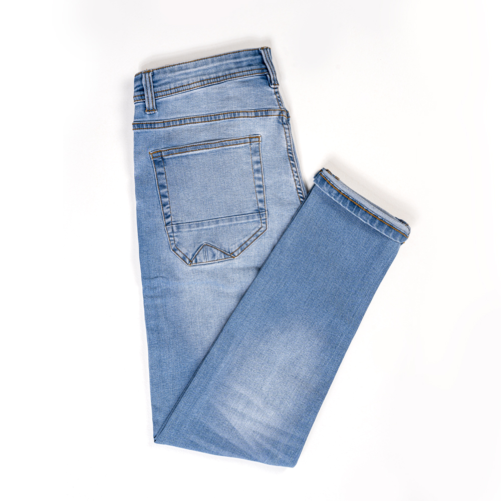 Richman Men's Light Indigo Color Distressed Denim Pant