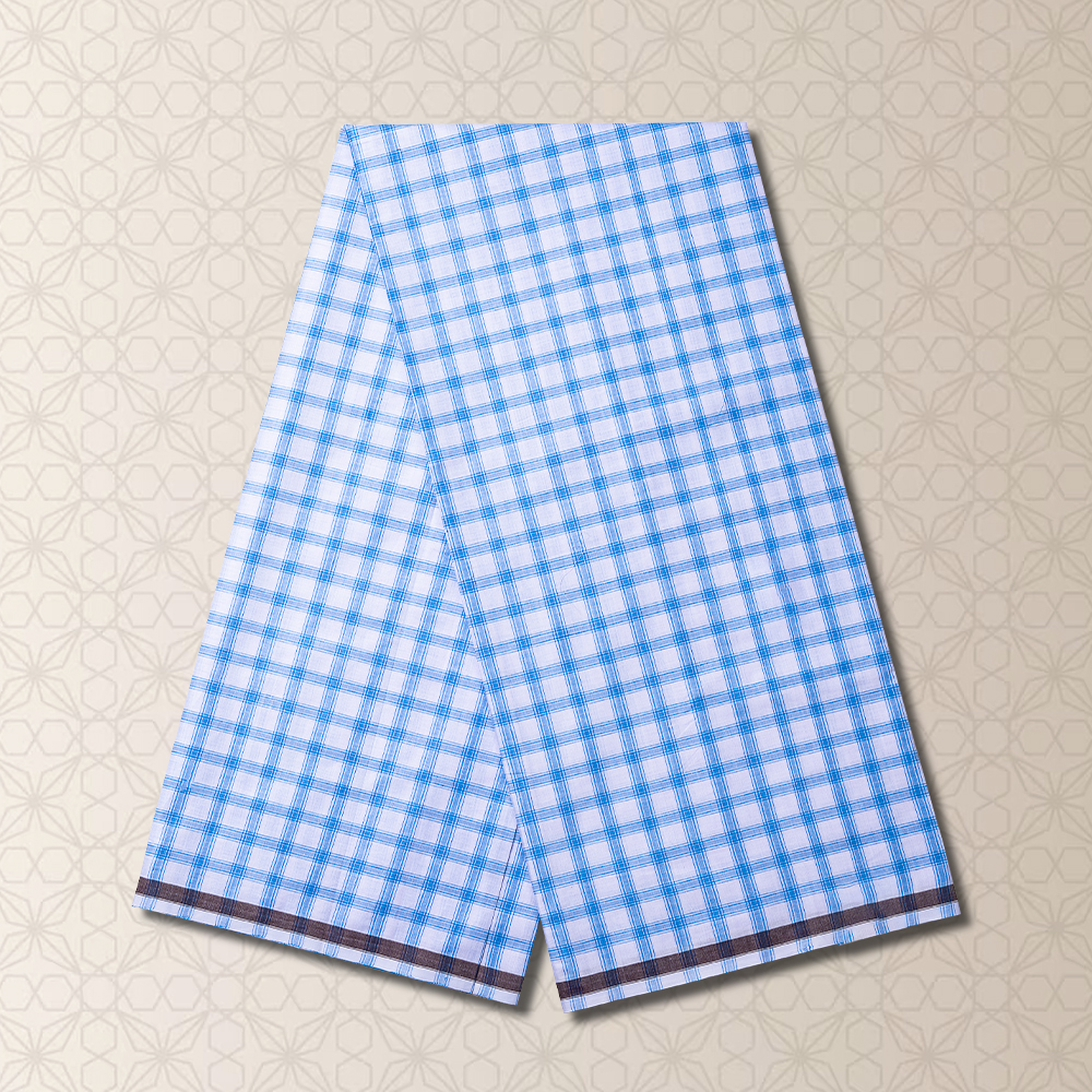 Classic White Check Cotton Lungi