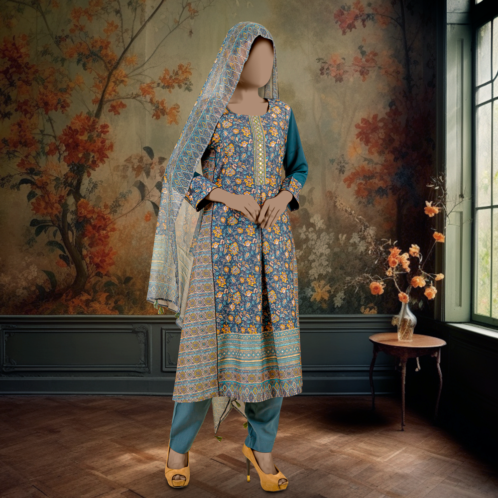 Premium Light Green Color Salwar Kameez by Muslin