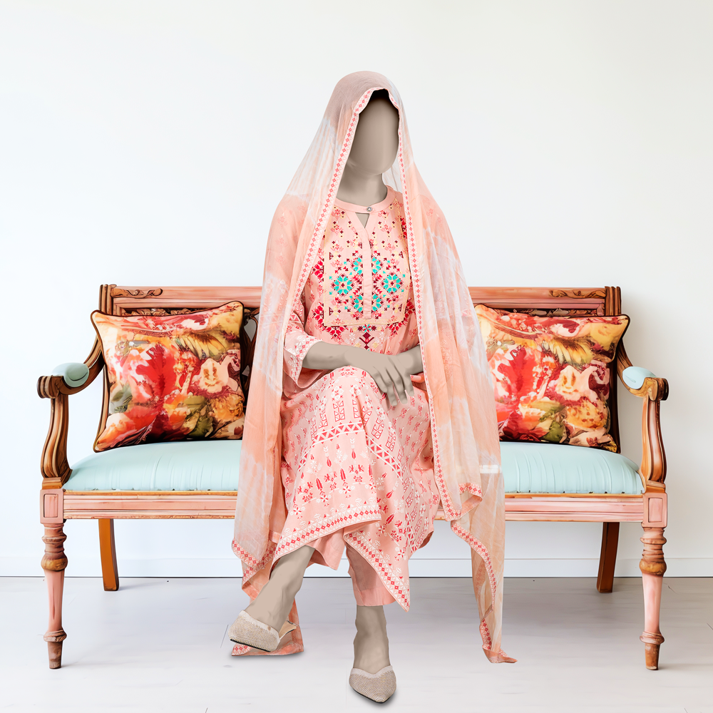 Premium Pink Color Salwar Kameez by Muslin