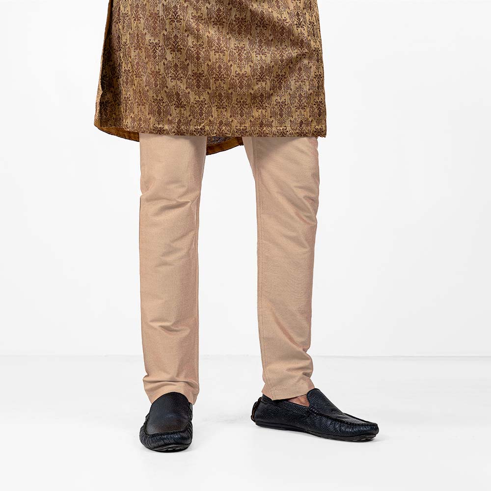 Lubnan Mens Coffee Color Regular Fit Panjabi Set