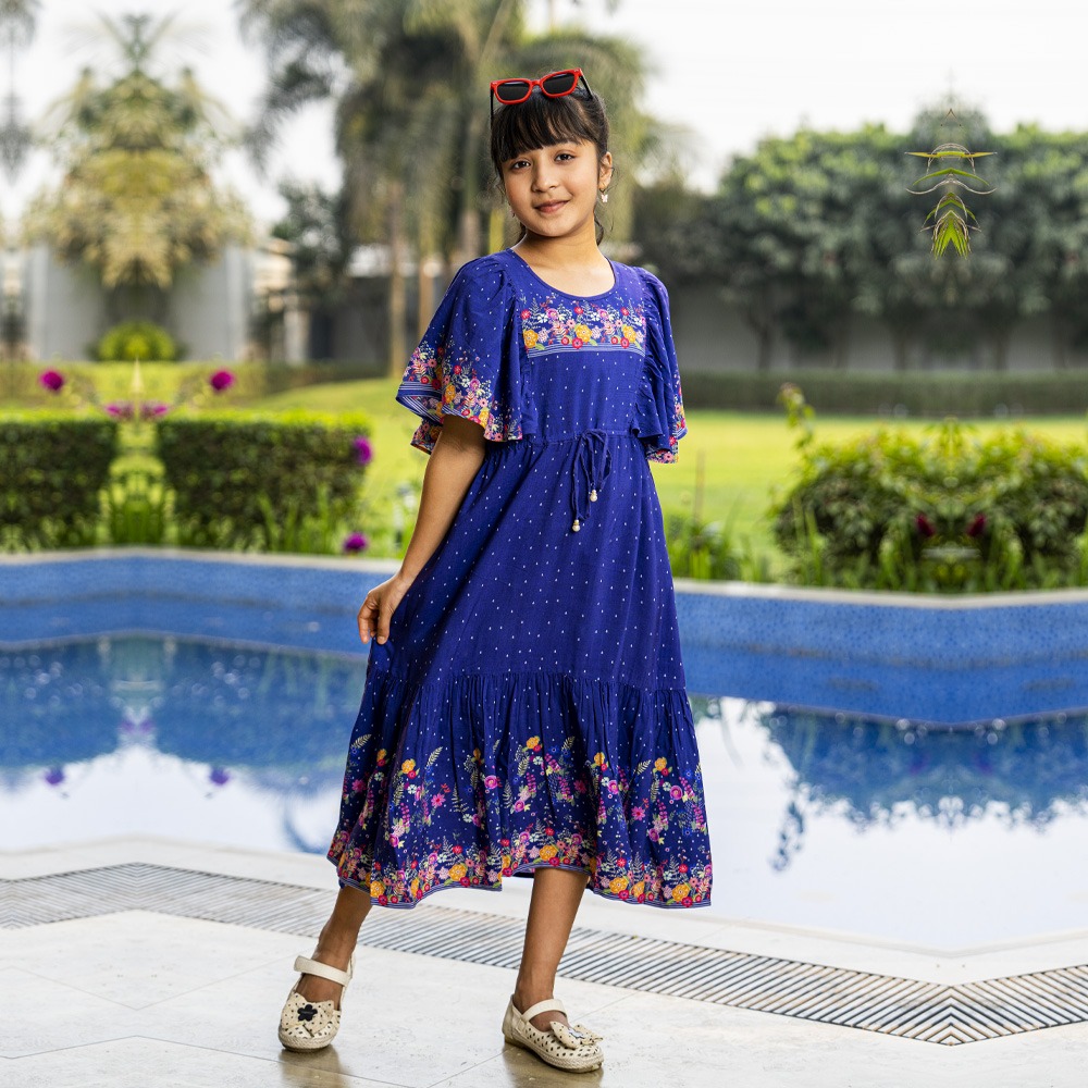 iNFINITY Girls Blue Color Printed Tops