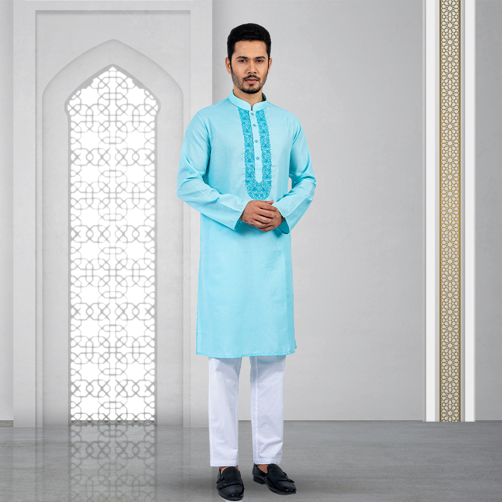Lubnan Men's Regular Fit Pastel Color Panjabi