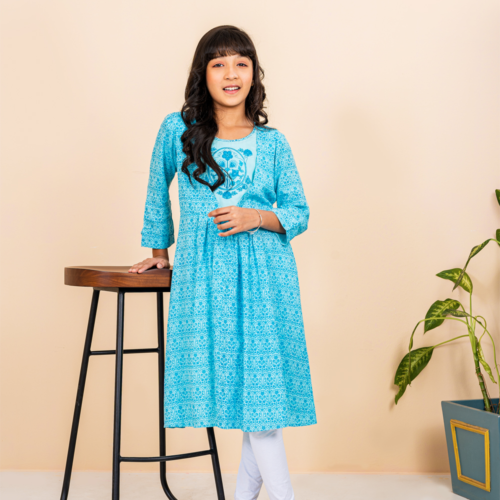 iNFINITY Girls Sky Color Printed Tops