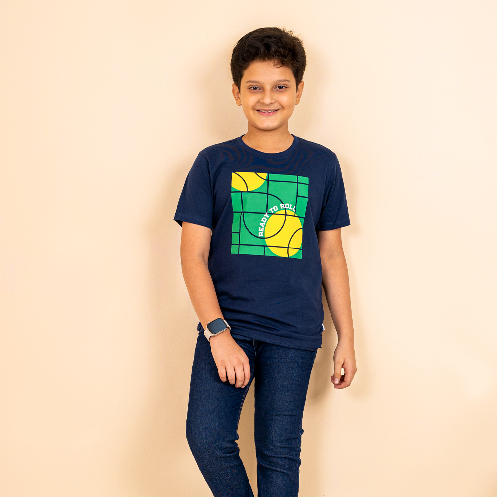 iNFINITY Boys Dark Navy Color Round Neck T-Shirt