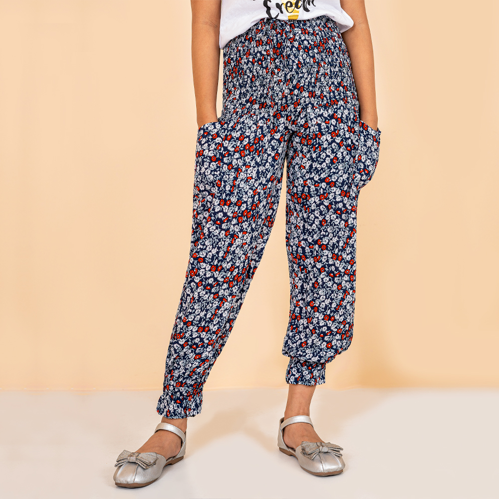 iNFINITY Girls Turkish Black Printed Trouser