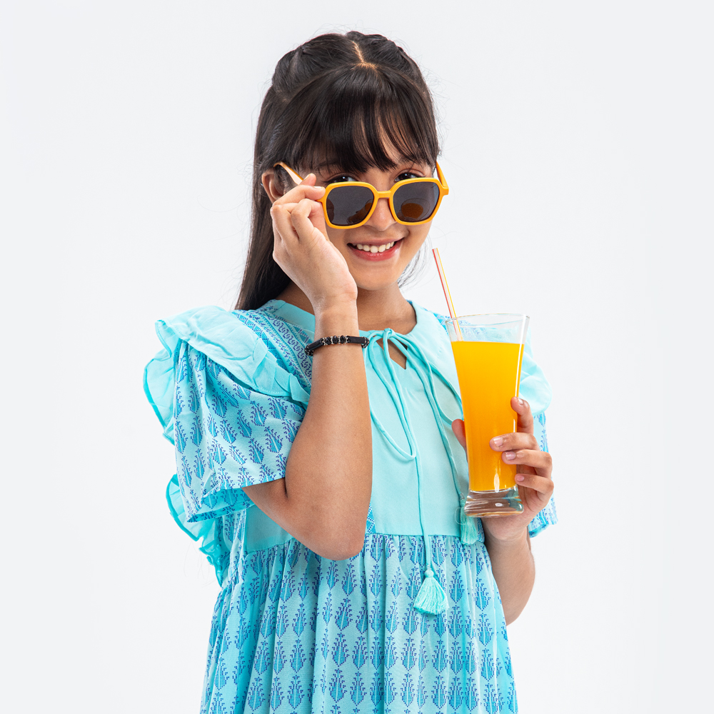 iNFINITY Girls Sky Color Printed Frock