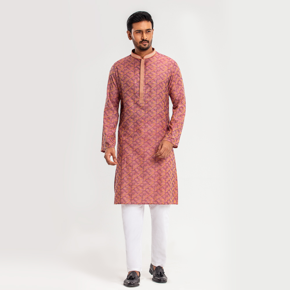 Lubnan Men's Regular Fit Purple Color Panjabi
