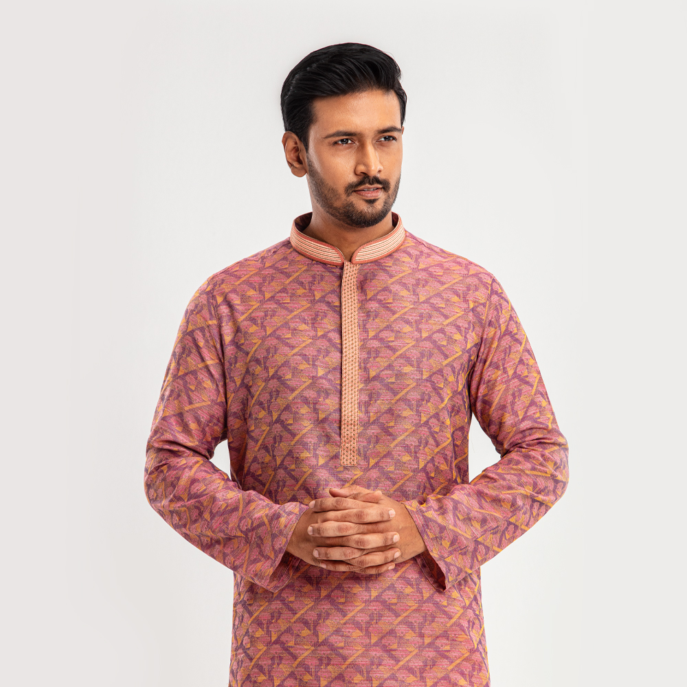 Lubnan Men's Regular Fit Purple Color Panjabi