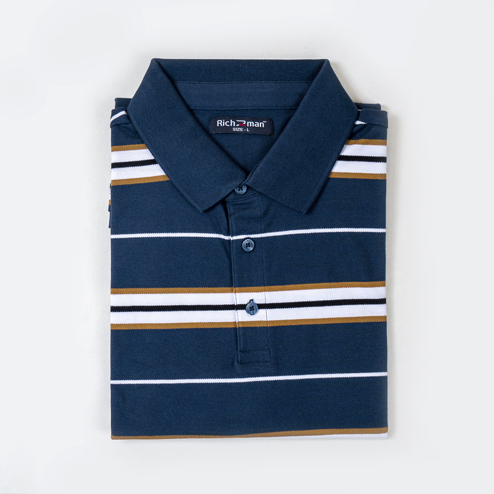 Premium Dark Blue Half Sleeve Polo Shirt by Richman