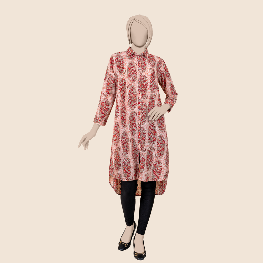 Women’s Contrasted Single Kameez by Muslin