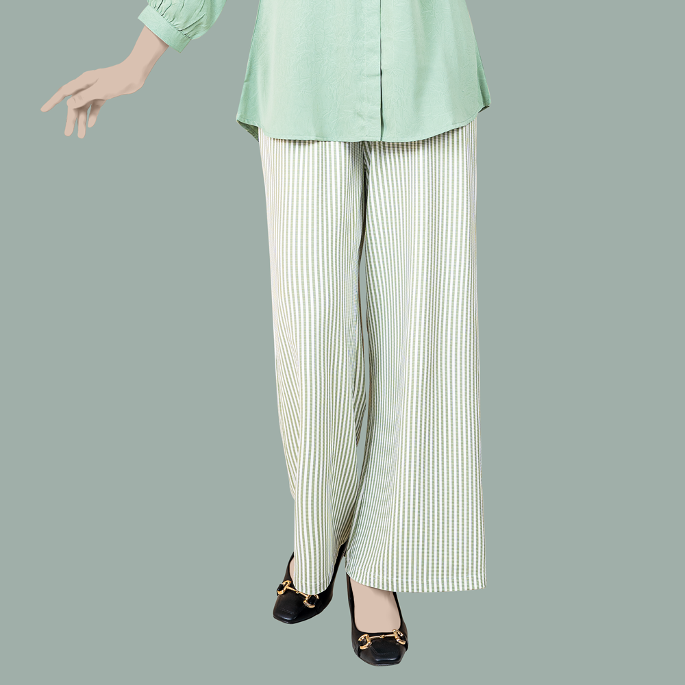 Muslin Olive Stripe Women’s Plazo