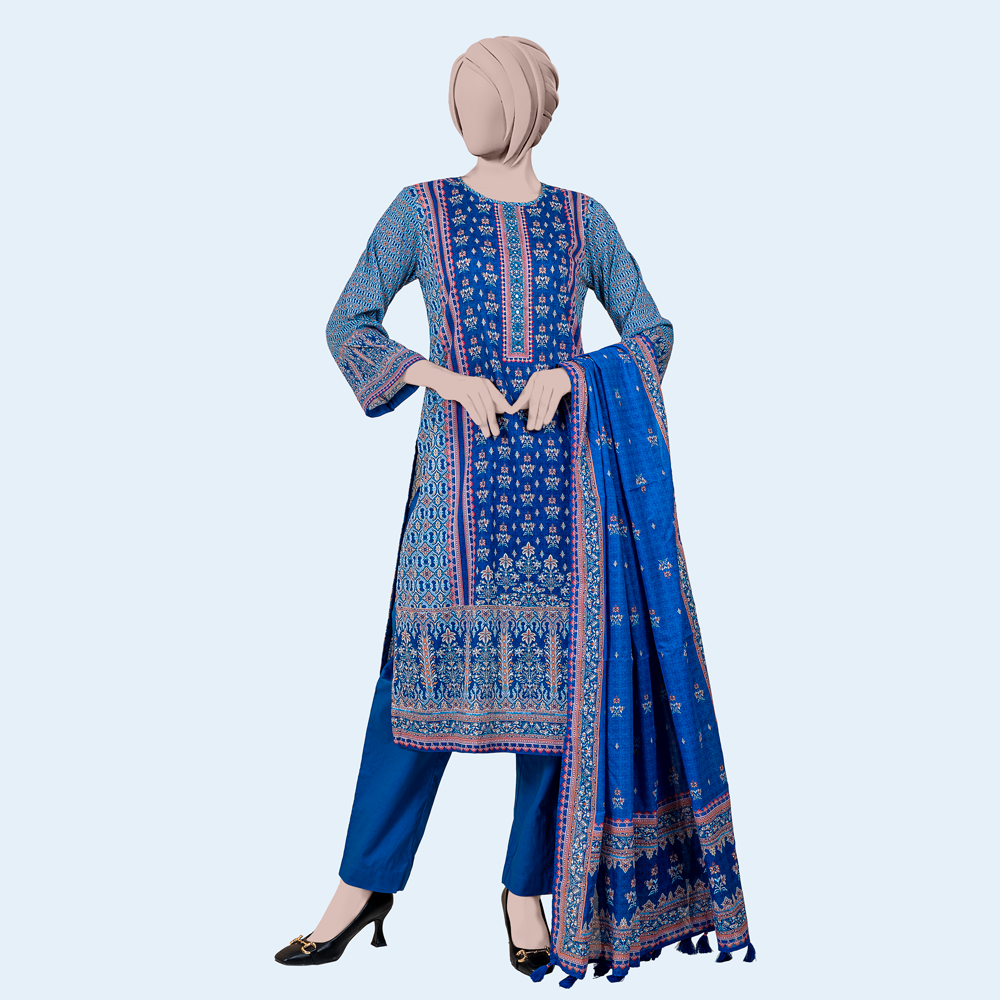 Premium Royal Blue Colour Kameez by MUSLIN