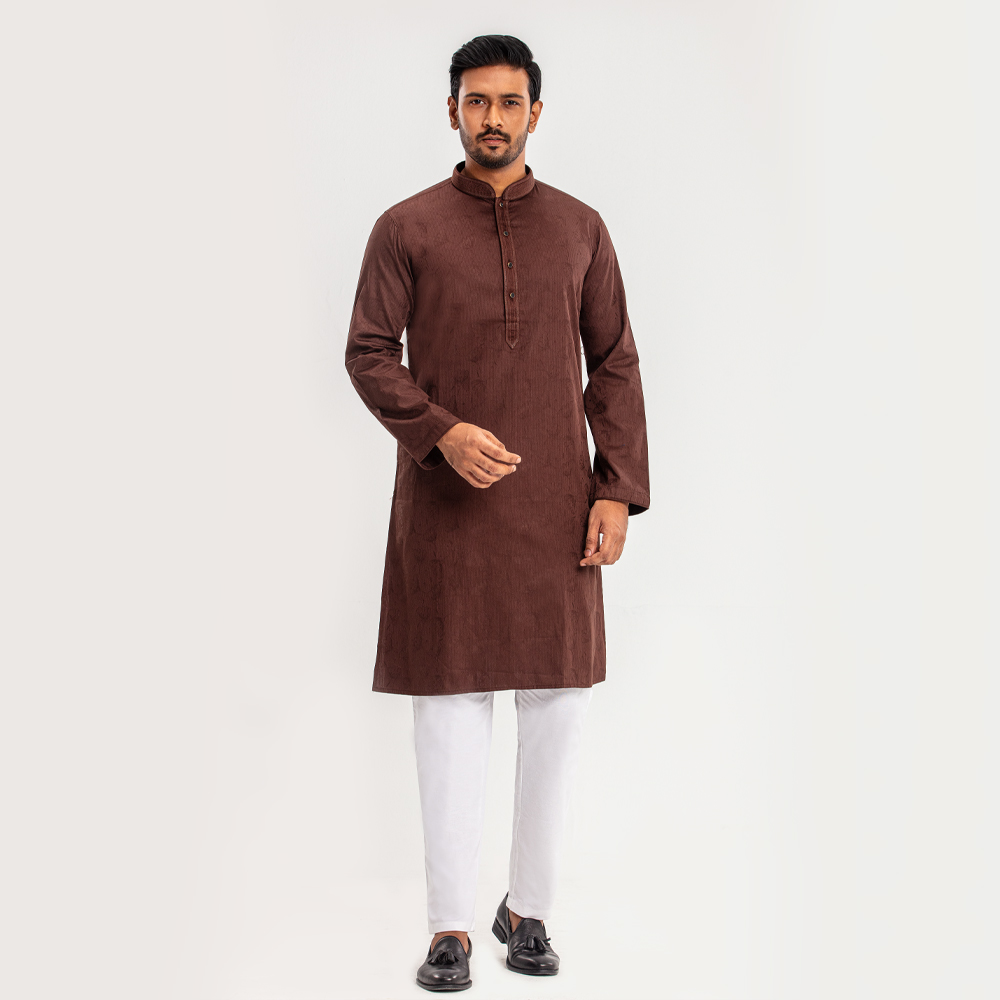Lubnan Men's Regular Fit Coffee Color Panjabi