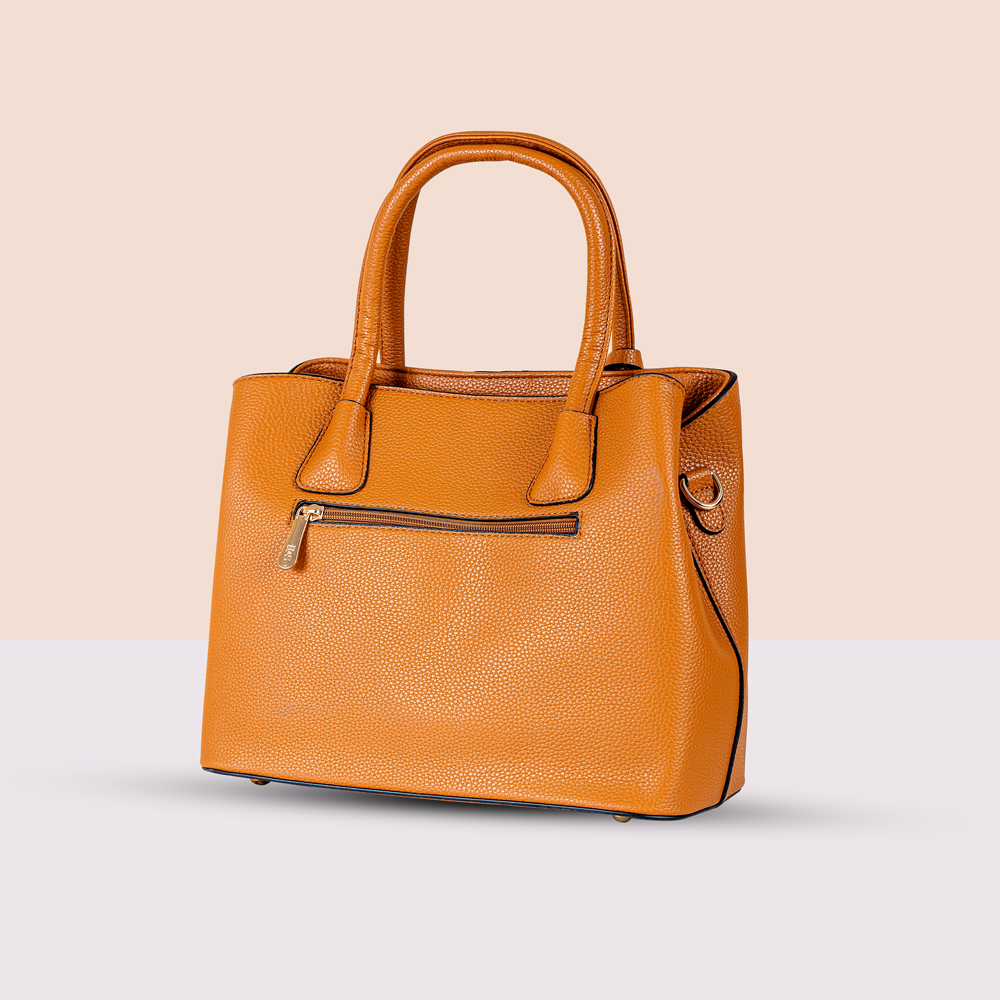 Premium Brown Colour Snake Printed Contrasted Leather Bag